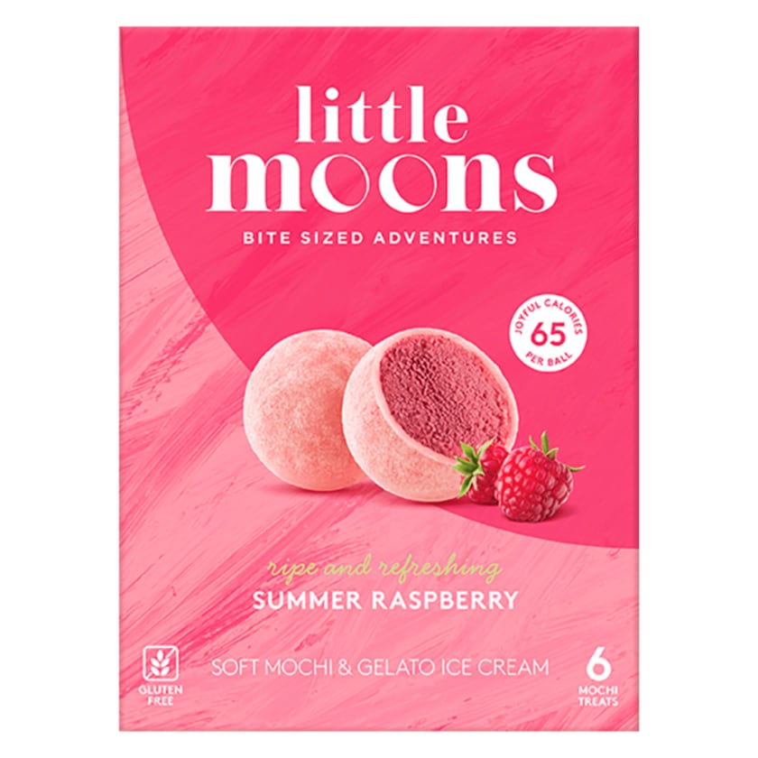 Little Moon Soft Mochi & Gelato Ice Cream Raspberry 192g, 6 Stück